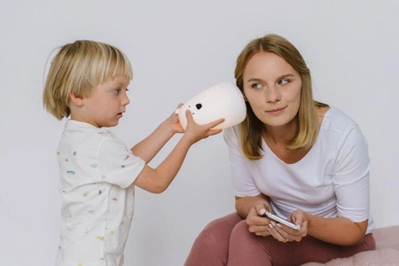 Miś Lampka Silikonowa z Głośnikiem Biała Rabbit&Friends