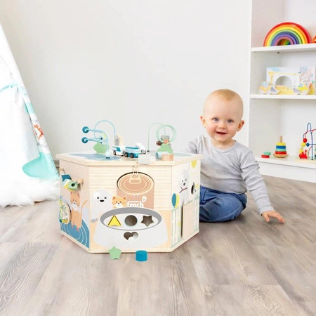 Drewniana kostka edukacyjna aktywizująca Pies i kot 12231-Small Foot, zabawki edukacyjne