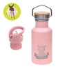Lassig Butelka - bidon ze stali nierdzewnej z dodatkową zakrętką z ustnikiem 500 ml Adventure rose