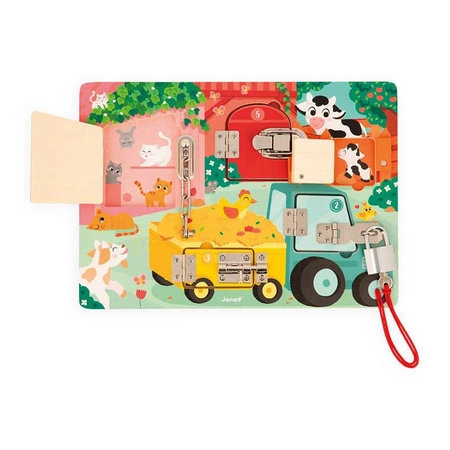 Drewniana tablica manipulacyjna Farma 3+, Janod