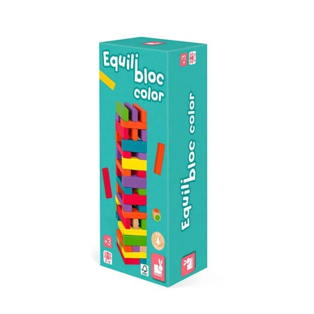 Gra zręcznościowa Wieża z klocków Equilibloc color, Janod