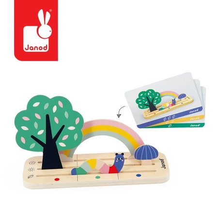 Drewniana układanka Orientacja w przestrzeni Ogród 3+, Janod