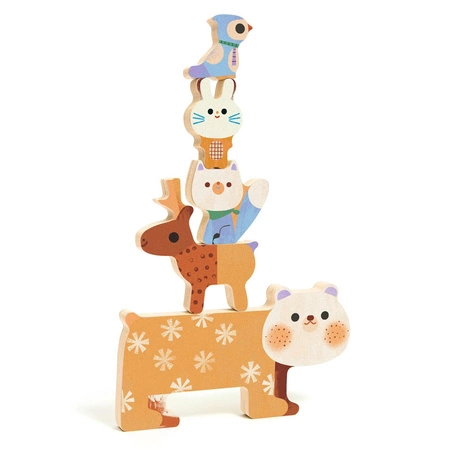 Drewniane puzzle ZWIERZĄTKA ZIMĄ  DJ01090