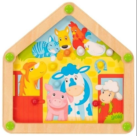 Zabawa zręcznościowa Domek, okrąg czy kwadrat 62907-Goki, gry drewniane