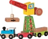 Dźwig z pociągiem zabawka drewniana