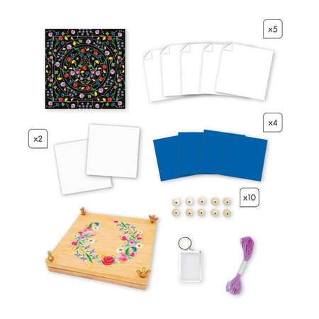 Multizestaw kreatywny 6 dekoracji z użyciem prasy do kwiatów 7+, Janod