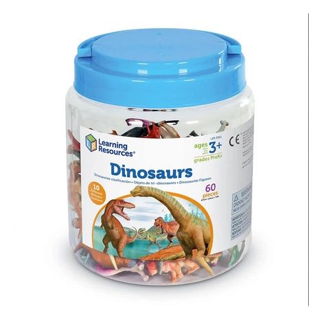 Figurki do nauki liczenia, Dinozaury, Zestaw 60 szt.