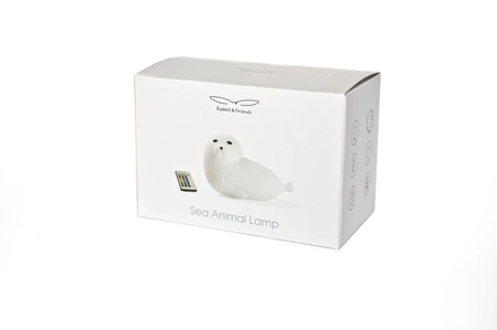 Foka Lampka Silikonowa z Pilotem Biała Rabbit&Friends