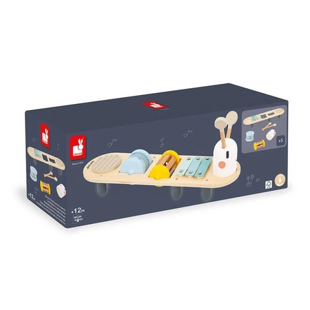 Drewniany muzyczny ministolik Dżdżownica Sweet Cocoon 12 m +, Janod