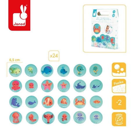 Gra memory do kąpieli Morskie dzieci 24 elementy 2+, Janod