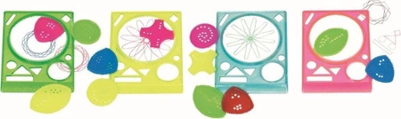 Szablon do rysowania z czterema wzornikami