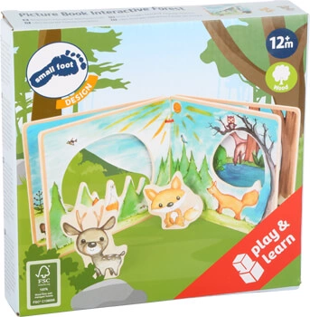 Drewniana książka dla dzieci z figurkami Leśna podróż 11234-Small Foot, zabawki edukacyjne