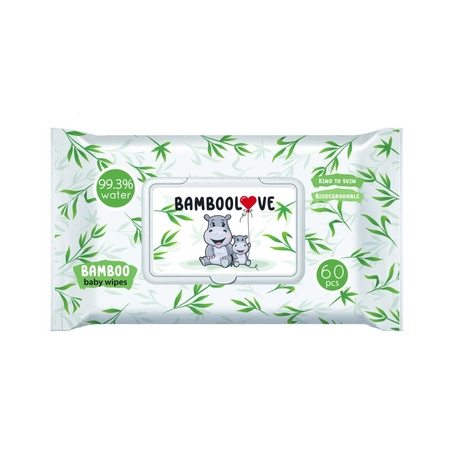 Bamboolove: bambusowe chusteczki nawilżane 60 szt.