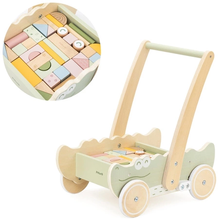 Viga Drewniany Wózek Na Klocki Pchacz