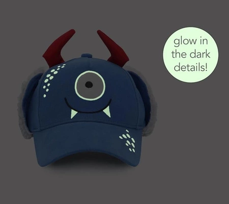 FlapJack Czapka Dziecięca z Daszkiem i Nausznikami 3D Potworek M