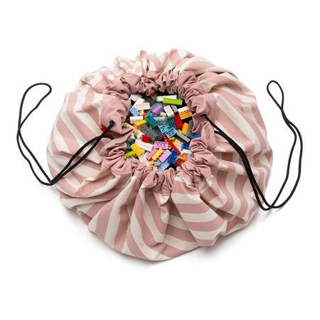 Play&Go Worek na Zabawki i Mata do Zabawy 2w1 Stripes Pink New