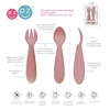 EZPZ Komplet silikonowych sztućców Mini Utensils pastelowy róż