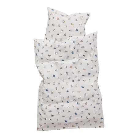 LEANDER - pościel niemowlęca Forest, Organic Cotton, 70x100 cm, Dusty Blue