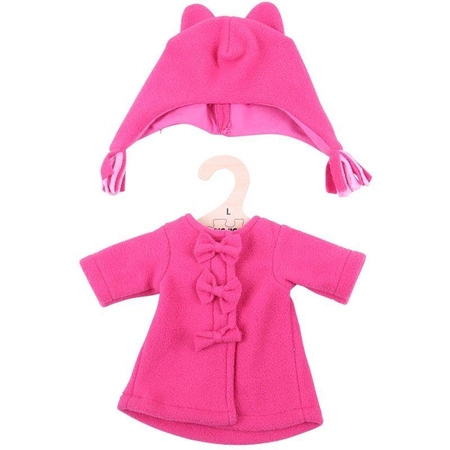 Ubranko dla lalki 35 cm różowy płaszcz z polaru