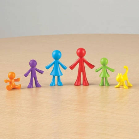 Figurki do nauki liczenia i rozpoznawania kolorów, Rodzina, Zestaw 72 szt.