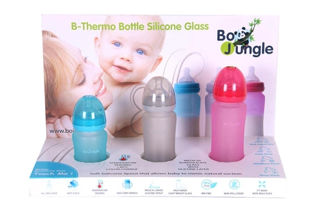 B-Thermo Butelka 240ml szkło/silikon Róż