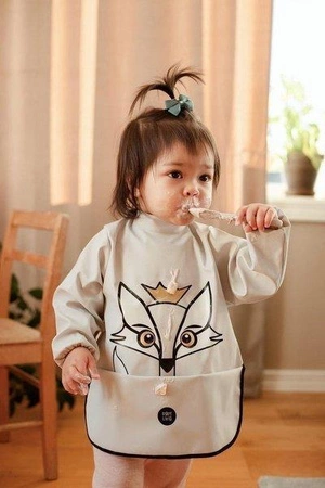 Baby Livia Śliniak z rękawkami Grey Lisek 302-9