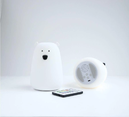 Miś Lampka Silikonowa z Głośnikiem Biała Rabbit&Friends