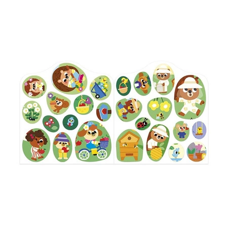 Janod Książeczka do wyklejania z naklejkami Ogród 18m+