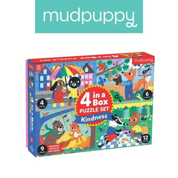 Mudpuppy Puzzle progresywne „Życzliwość” 4, 6, 9 i 12 elementów 2+