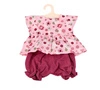 Tunika ze spodniami na lalkę 38cm różowe rozetki