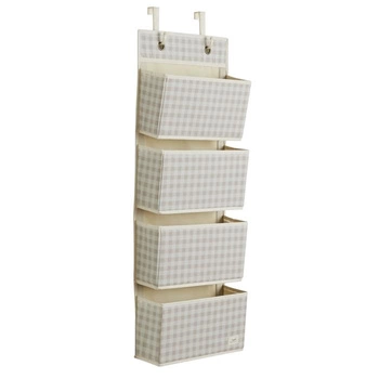 3 Sprouts Organizer Na Drzwi Wiszący Gingham Beige