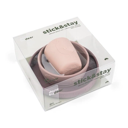 Done by Deer Zestaw Obiadowy z Przyssawką Stick&Stay Powder