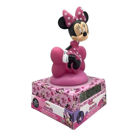 Disney Myszka Minnie lampka 3D z budzikiem