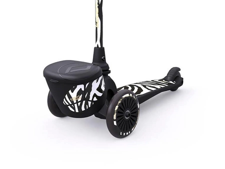 SCOOTANDRIDE Highwaykick 2 Lifestyle Hulajnoga trójkołowa balansowa z zamykanym schowkiem 2+ Zebra