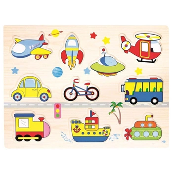 Puzzle drewniane z uchwytami transport