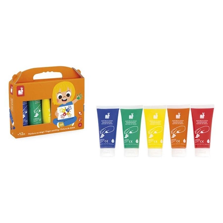 Janod Farbki do malowania rękami 5 kolorów 12m+