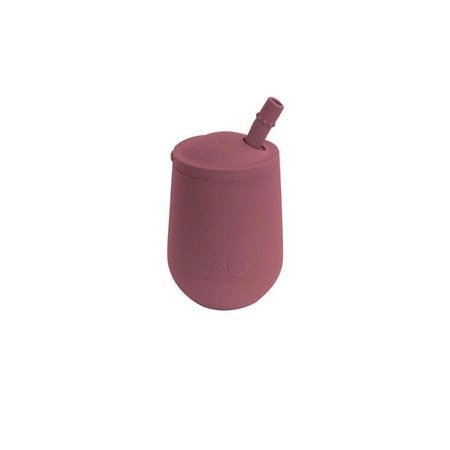 EZPZ Silikonowy kubeczek ze słomką Mini Cup + Straw Training System 120 ml Mauve + 2 słomki GRATIS pastelowy róż