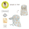 Lassig Czapka przeciwsłoneczna z daszkiem i osłoną karku UV80 Splash & Fun Lew powder blue, rozm. 46/49