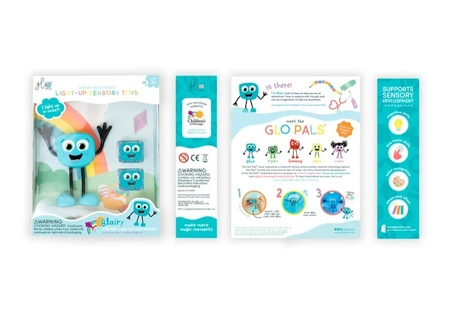 Glo Pals, Postać do kąpieli Pippa - zestaw z dwiema kostkami sensorycznymi świecącymi w wodzie