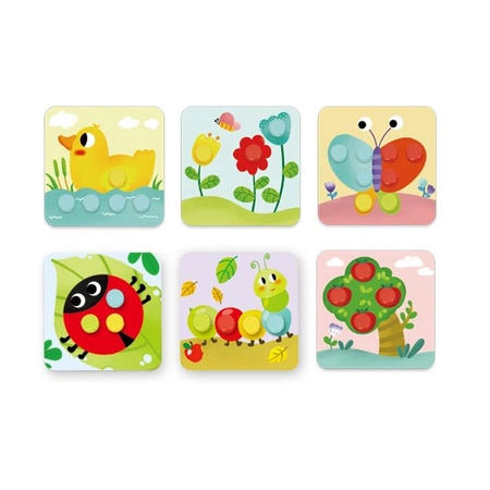 TOOKY TOY Układanka Klocki dla Dzieci Zwierzęta Dopasuj Nauka Kształtów Kolorów + Plansze