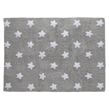 Lorena Canals Dywan bawełniany Grey Stars White 120 x 160 cm