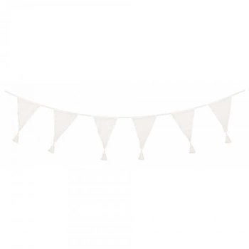 Girlanda ozdobna biała z pomponami Jabadabado