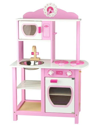 Duża Drewniana Kuchnia Princess Pink zlewozmywak Viga Toys
