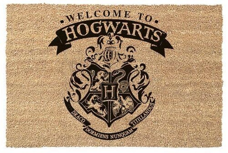 HARRY POTTER (WELCOME TO HOGWARTS) BLACK DOOR MAT (60 x 40 cm - beige) / wycieraczka pod drzwi Harry Potter - Witamy w Hogwarcie (60 x 40 cm - beżowa)