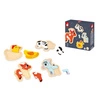 Puzzle progresywne drewniane Farma 4 układanki – 2, 3, 4 i 5 elementów 18 m+, Janod