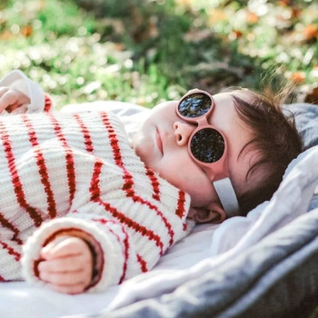 Beaba Okulary przeciwsłoneczne dla dzieci z elastyczną opaską 0-9 miesięcy Glee - Terracota