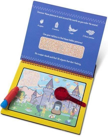 Wodna kolorowanka z lupą Water Wow Przygody Deluxe 40172-Melissa & Doug, książeczki wielokrotnego użytku