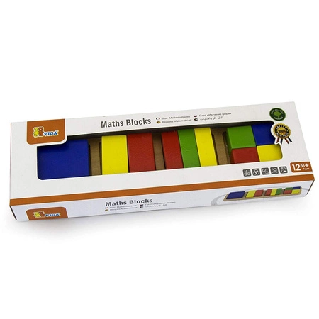 Drewniana Układanka Viga Klocki Matematyczne Ułamki 11 Elementów