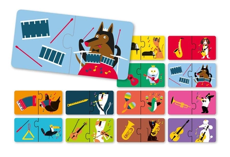 Puzzle w metalowym pudełku Apli Kids - Instrumenty 3+