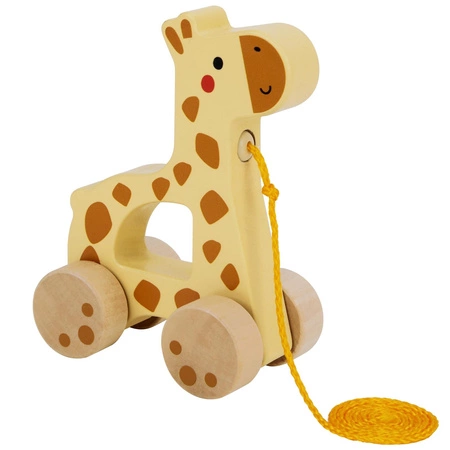 TOOKY TOY Drewniana Żyrafa do Ciągnięcia ze Sznureczkiem